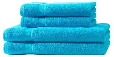 Produktbild von 4er Set Frottee 2x Handtücher 2x Duschtücher Elegance 100% Baumwolle 500 gsm 50x100 cm 70x140 cm türkis