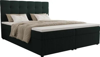 Produktbild von Doppelbett 180x200 mit Stauraum DELILAH 2 - dunkelgrün 2