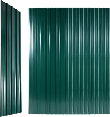 Produktbild von Clanmacy 129x46cm Trapezblech 12er-Set Grün Dachplatten für Gerätehaus Carport, Profiblech Wandblech Dachblech (für 7m²)