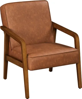 Produktbild von Yaheetech Vintage Loungesessel Ohrensessel Polsterstuhl Fernsehsessel TV-Sessel Lesesessel Einzelsofa fürs Wohnzimmer/Schlafzimmer/Büro/Empfangsraum/Heimkino/Balkon Hellbraun