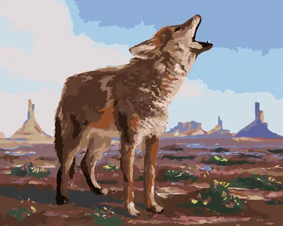 Produktbild von Zuty - Malen nach Zahlen - HEULENDER KOJOTE (D. RUSTY RUST), 40x50 cm, mit Keilrahmen (bereits gespannt)