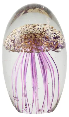 Produktbild von FURNARO Briefbeschwerer Medusa  Glaskugel mit Qualle & Glitter