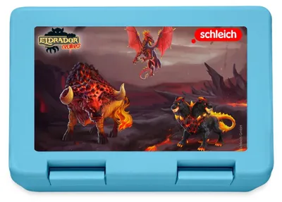 Produktbild von Spreadshirt Schleich Eldrador Creatures Lavawelt Brotdose Lunchbox, One size, Saphirblau