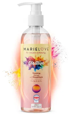 Produktbild von Marielove Gleitlife Warming Gleitgel auf Wasserbasis für Sie und Ihn–spürbarer Wärme-Effekt, geeignet für Massagen, Analsex & Silikon-Toys, vegan, 250 ml