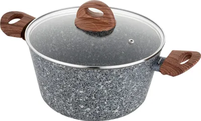 Produktbild von FLORINA Topf aus Aluminium (4,1 l) 24 cm I Kochtopf mit Glasdeckel I Soft-Touch Griff und 3-lagige Beschichtung I Antihaftbeschichtet I Ideal für Induktionsherd, Gasherd und Elektroherd
