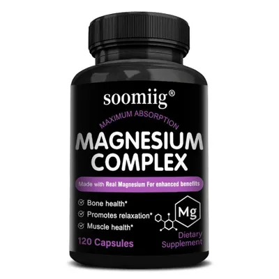 Immagine prodotto di Complesso di magnesio 500mg (120 capsule) integratore alimentare, ossa, muscoli, articolazioni, rilassamento, sonno, salute del cuore