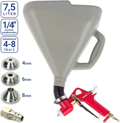 Produktbild von Trichterpistole mit Gelenk und 3 Düsen Putzpistole Spritzpistole 7,5L SN302K