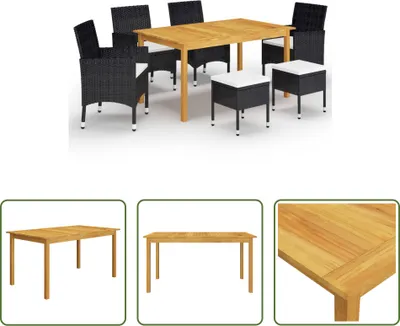 Produktbild von The Living Store 7-tlg. Garten-Essgruppe Schwarz