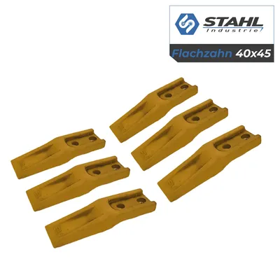 Produktbild von 6er-Pack Flachzahn Gabelzahn Anschraubzahn Schaufelzahn Lochabstand 40-45 x 13