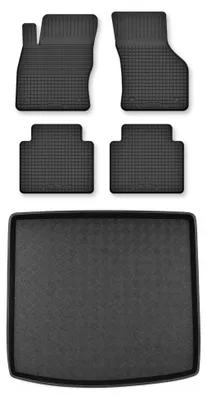Produktbild von Gummimatten + Kofferraumwanne für Seat Tarraco 2018- – Schwarz, Semi-Universal, angepasst – Wielganizator Semi-Universal
