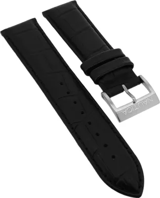 Produktbild von Nautica Herren Uhrenarmband 22mm Krokooptik Leder schwarz  NAI21501GBL