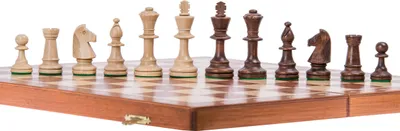 A set of chess pieces on a chessboard.