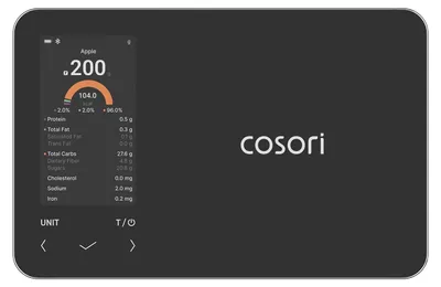Produktbild von Cosori CNS-R001S-X, Elektronische Küchenwaage, Schwarz, Glas, Arbeitsplatte, Rechteck, 234 mm