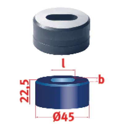 Produktbild von Metallkraft Langlochmatrize Nr.45 7,3 x 20,3 mm, 388947,3X20,3