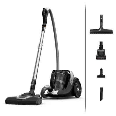 Produktbild von Rowenta Green Force Cyclonic Effitech Animal, Bodenstaubsauger ohne Beutel, 500 W, 2,5 Liter XXL Fassungsvermögen, besonders geräuscharm mit 66 Dezibel, Schwarz-Aluminium, RO7C66