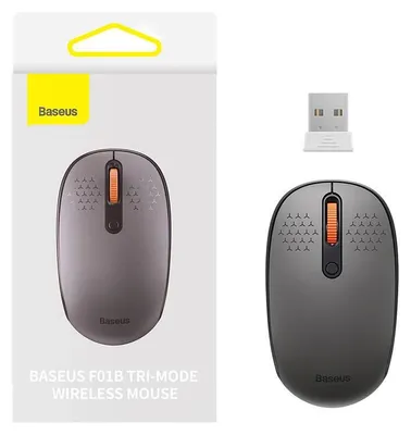 Obrázek produktu pro Wireless Mouse Baseus F01B Tri-Mode, 1600DPI, BT / Wi-Fi, Grey B01055503833-00