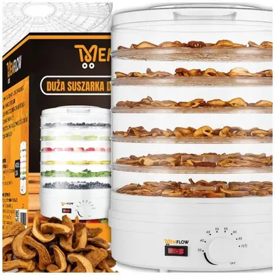 Produktbild von MEMFLOW Dörrautomat 500W mit 6 Dörrgittern, 35–70°C Temperaturregelung, für Obst, Gemüse, Pilze, Kräuter & Fleisch