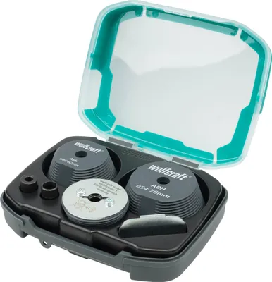 Produktbild von wolfcraft 3-tlg. Aufbohrhilfe-Set für Lochsägen
