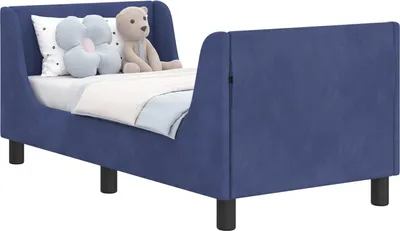 Immagine prodotto di vidaXL Struttura letto per bambini con testata blu polizia 70 x 140 cm velluto