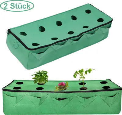 Obrázek produktu pro 2 kusy látkový květináč 20 galonů, sáček na pěstování 95x37.5x22cm, sada na pěstování sáček se zipem zahradní balkonová zelenina rajčata jahody