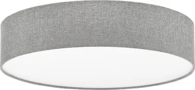Produktbild von EGLO Deckenlampe Pasteri, 3 flammige Textil Deckenleuchte, Material: Stahl, Stoff, Farbe: Leinen grau, weiß, Ø: 57 cm