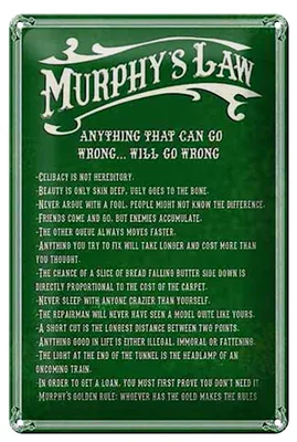Produktbild von Blechschild Spruch 20x30cm Murphy's Law Anything That Can