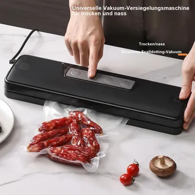 Produktbild von OKWISH Vakuumverpackungsmaschinen, Vakuumiergerät, Folienverschließer, Lebensmittel Vakuumierer, Tragbar, Kompakt, Haushaltsgerät, Beutelversiegler