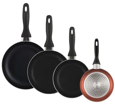 Produktbild von Well Home Set Mit 4 Töpfen - Hergestellt Aus Gepresstem Aluminium Mit Antihaftbeschichtung