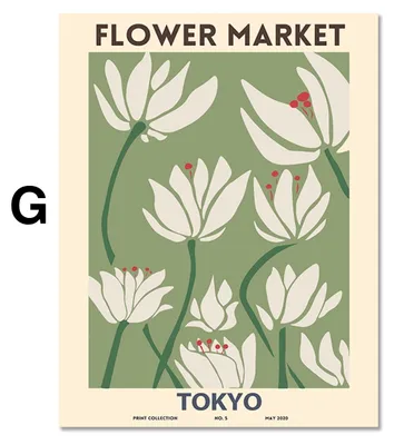 Produktbild von Poster Matisse Blumen Market Museum Abstrakt| Bilder Wohnzimmer | Wandbilder Schlafzimmer | Deko Print ohne Rahmen | Bilder Matisse Bunt · Motiv G · 40 × 50 cm