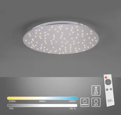 Produktbild von JUST LIGHT LED Deckenleuchte SPARKLE Sternenhimmel dimmbar über Fernbedienung, CCT Wohnbereich, z.B. Wohnzimmer, Schlafzimmer, Esszimmer, Flur, Büro-/Arbeitszimmer