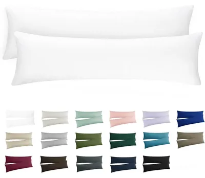 Produktbild von Kissenbezug 40x145 cm Weiß 2er Set Mikrofaser mit Reißverschluss