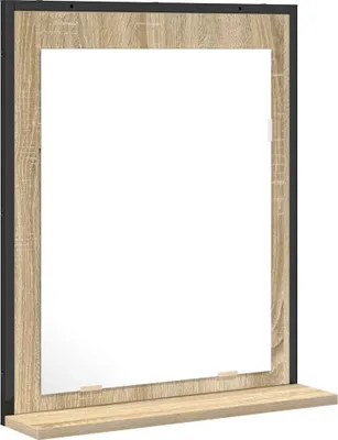 Immagine prodotto di Specchio da bagno con lo scaffale Nero 50 x 12 x 60 cm
