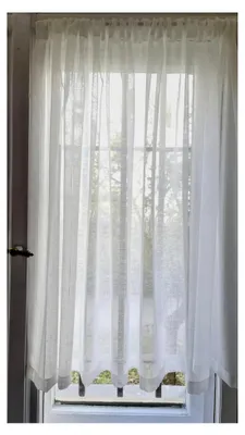 Produktbild von Transparenter Bistro-Küchenvorhang aus weißem Polyester mit verschiedenen Größenoptionen