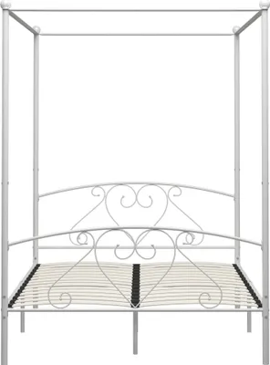 Produktbild von "Winter Sale" Klassische Betten - Weiß Himmelbett-Gestell - Doppelbett Weiß Metall 140x200cm DE8324801