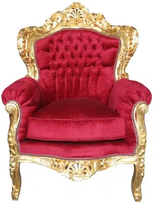 Produktbild von Casa Padrino Barock Sessel Al Capone Mod 2 Bordeauxrot / Gold 85 x 65 x H. 120 cm - Barock Möbel