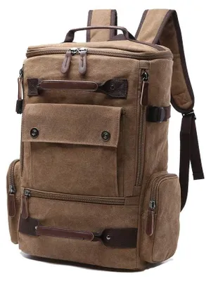 Immagine prodotto di Zaino vintage in tela unisex, ideale per la scuola e i viaggi