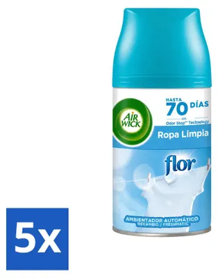 Image de 5 recharges Air Wick Freshmatic - Fleurs et fraîcheur - 250 ml - Pack économique - 5 pièces