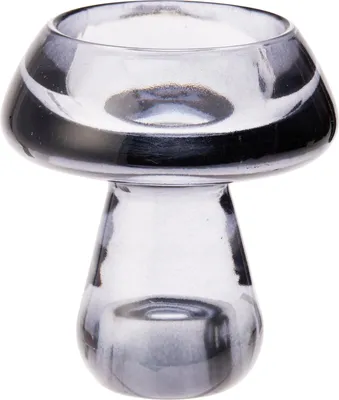 Image de Bougeoir en verre HOUBA gris foncé (8x8x8.8 cm)