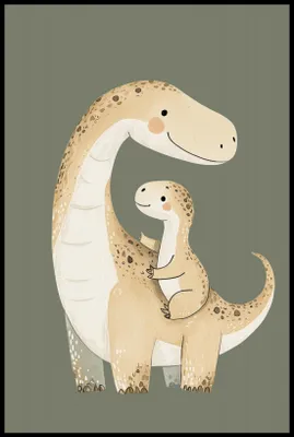 Image de Affiche 61 x 91,5 cm Motifs pour enfants, garçon, pour chambre - Dinosaures