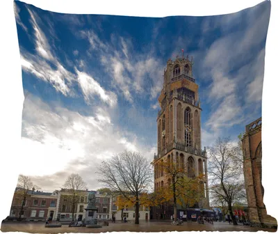 Produktbild von MuchoWow® Zierkissen Sofakissen Wohnzimmer Dekokissen 50x50 cm Sonne - Domturm - Utrecht - Komfort - Sofakissen