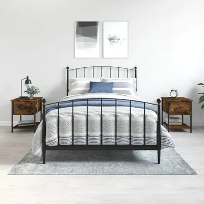 Produktbild von [Home] Nachttische 2 Stk. Räuchereiche 34x35,5x45 cm Holzwerkstoff , Neue Mode 2024 im häuslichen Leben