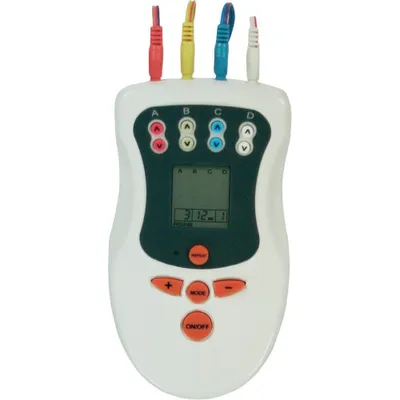 Produktbild von TENS / EMS DIGITAL 4-Kanal Reizstrom 8 Klebepads + 2 Kniebandagen