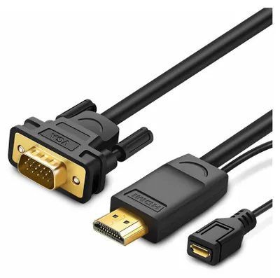 Image de Adaptateur Ugreen convertisseur d'image HDMI - VGA avec micro USB Power 1,5m noir (MM101)