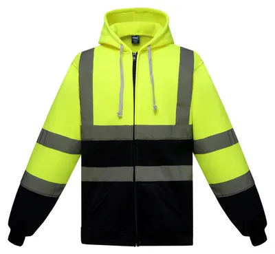 Immagine prodotto di Yoko - Felpa con cappuccio e zip integrale Abbigliamento ad alta visibilità da uomo LT521 (L) (giallo/blu navy)