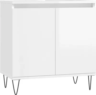 Produktbild von vidaXL Badschrank Hochglanz-Weiß 58x33x60 cm Holzwerkstoff