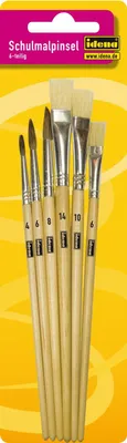 Produktbild von 30 (5x 6) Schulpinsel / Schulmalpinsel / Naturholz