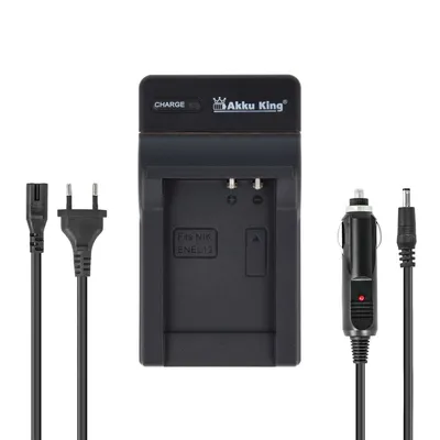 Produktbild von 2in1 KFZ + Netz Ladegerät kompatibel mit Nikon Akku EN-EL12