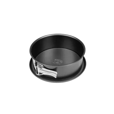 Produktbild von Dr. Oetker Springform Ø 18 cm, Backform mit Flachboden, runde Kuchenform aus Stahl mit Antihaftbeschichtung (Farbe: schwarz)