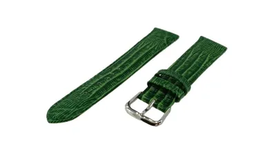 Produktbild von Minott Uhrenarmband | Leder Eidechsprägung seidenglänzend grün | 25099, Stegbreite:14mm