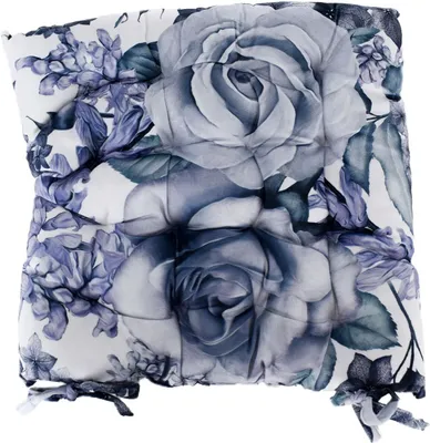 Produktbild von Samt Blumenmuster 40 x 40 cm Stuhlkissen mit 16 Punktesteppung